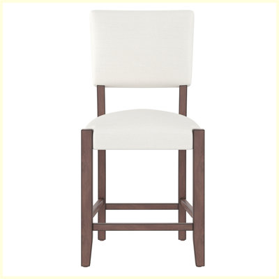 Mid Century Modern Bar Stools Set Of 4, 40.4" Counter Stools With Back, Linen Upholstered Barstools With Solid Wood Legs Bar Chairs For Kitchen Island