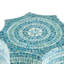 Tabouret 17 po x 17 po x 20 po avec motif Capiz, bleu multi