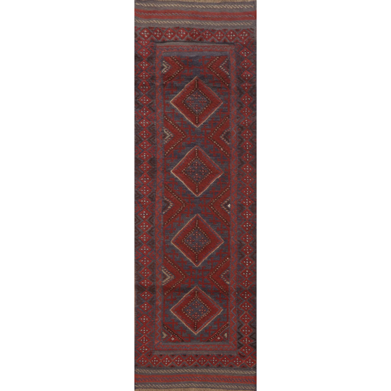 Tapis rouge et bleu Tribal Traditional