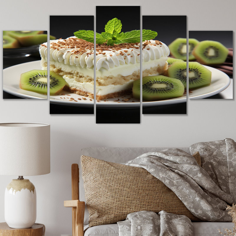 «Kiwi Fruit Cake Mmmmmmm I», reproduction sur toile - 5 panneaux