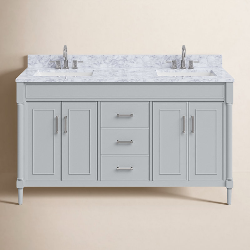 Bristol 61'' W Double Vanity, Light Gray