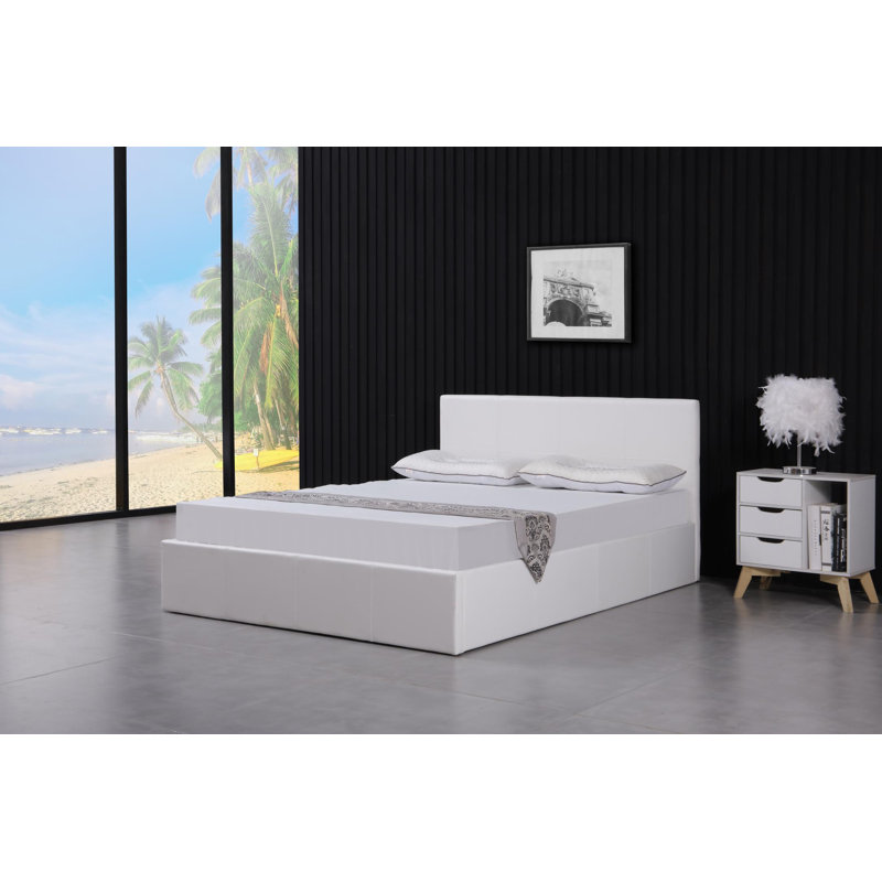 Violetta Upholstered Ottoman Storage Bed, Double (4'6), White