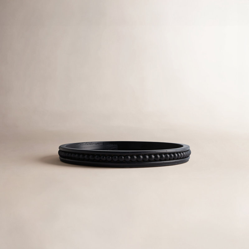 Plateau rond en bois Farmhouse, Noir