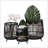 S/3 BAMBOO FOOTED PLANTERS 17/14/10", BLACK