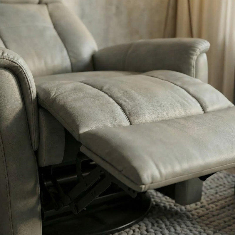 Fauteuil inclinable pivotant avec appui-tête et repose-pieds réglables manuellement, couleur Oslo Mineral
