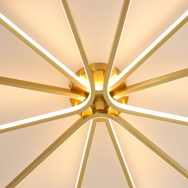 36.6'' Minimalist Linear Bars LED Sputnik Semi Flush Mount