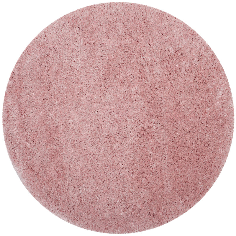 Tapis rose clair Hermina, Rond 6 pi 7 po