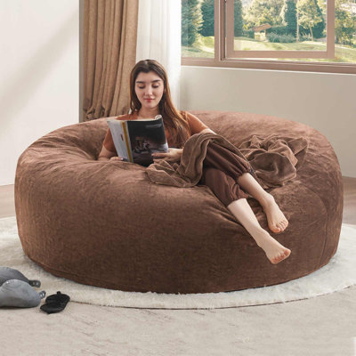 Pouf rond de 1,80 m, rembourrage en mousse à mémoire de forme, housse en flanelle, pour adultes et adolescents, idéal pour le salon, la chambre ou la résidence étudiante.