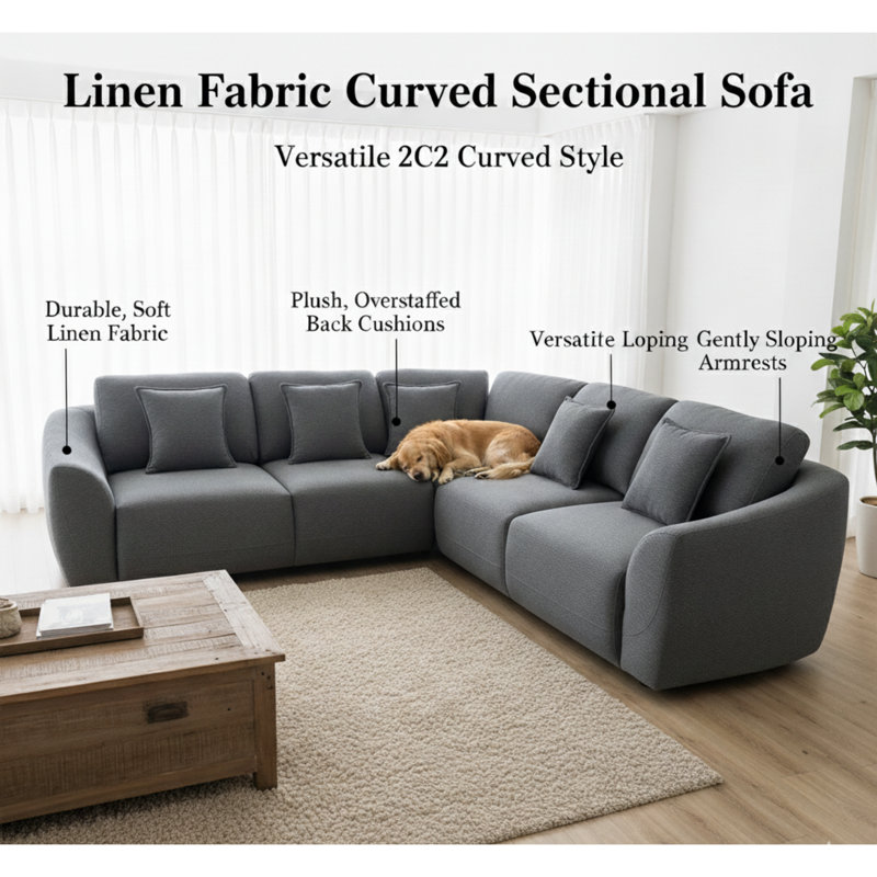 4 Seater Corner Sofa , Grey