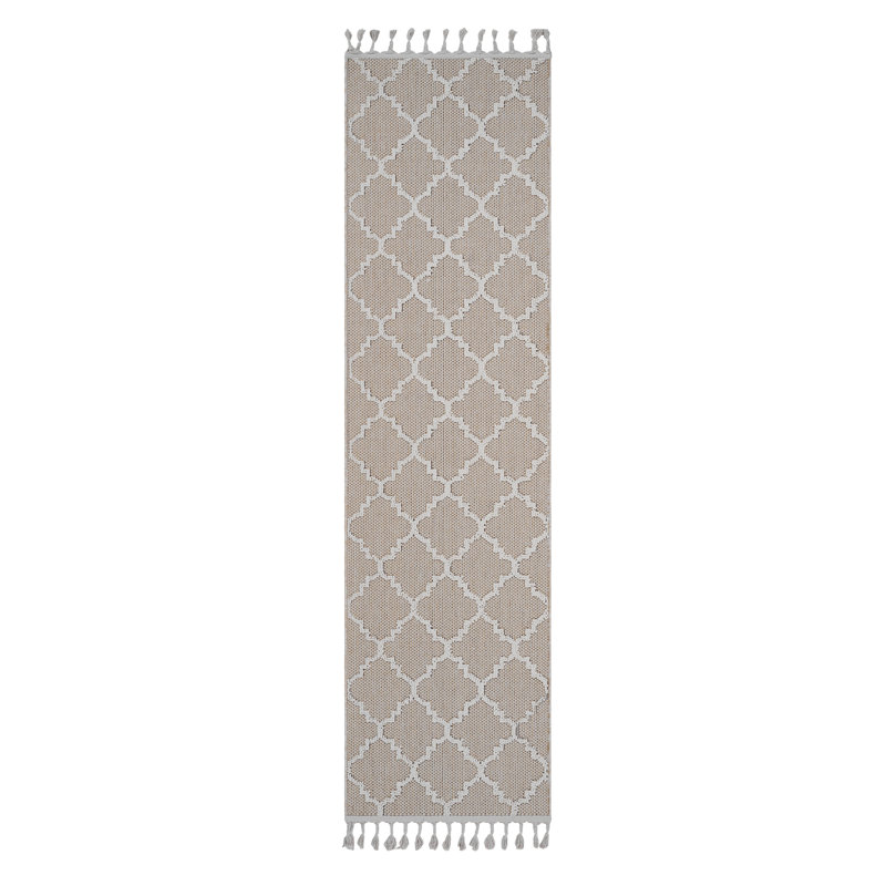 Area Rug, Collection Ivory / Trellis Indoor / Outdoor, Runner 2'2" x 8'