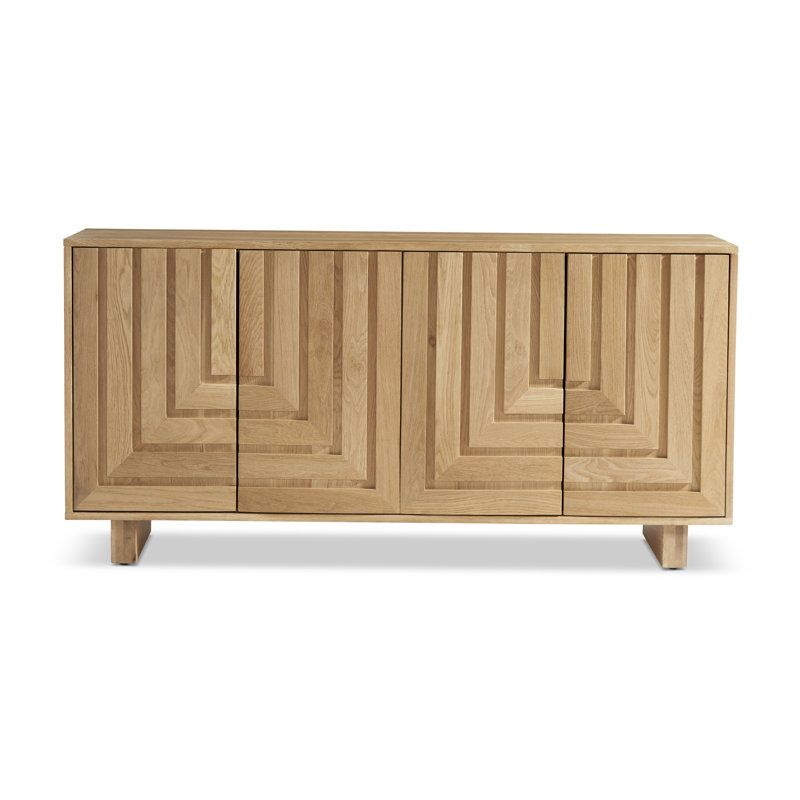 Sumi Elegance 68'' White Oak Geometric Sideboard