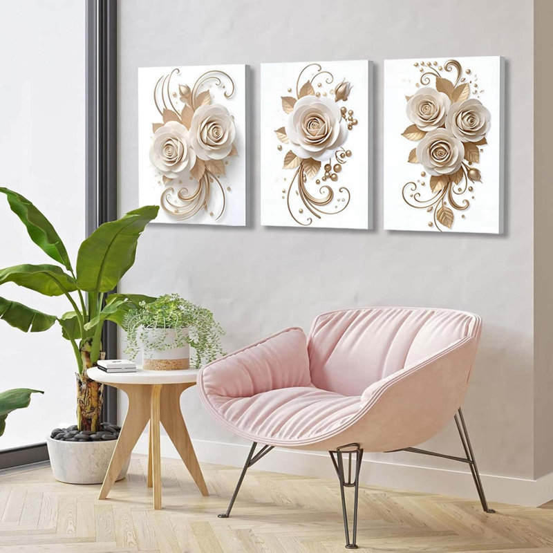 3 Piece Wrapped Canvas Print, 40 cm H x 30 cm W