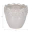 Pot à fleurs embossé en céramique pour l'extérieur et l'intérieur - Pot de fleurs élégant pour la décoration de salon ou de patio - 6 po, ivoire et brun clair-677261225