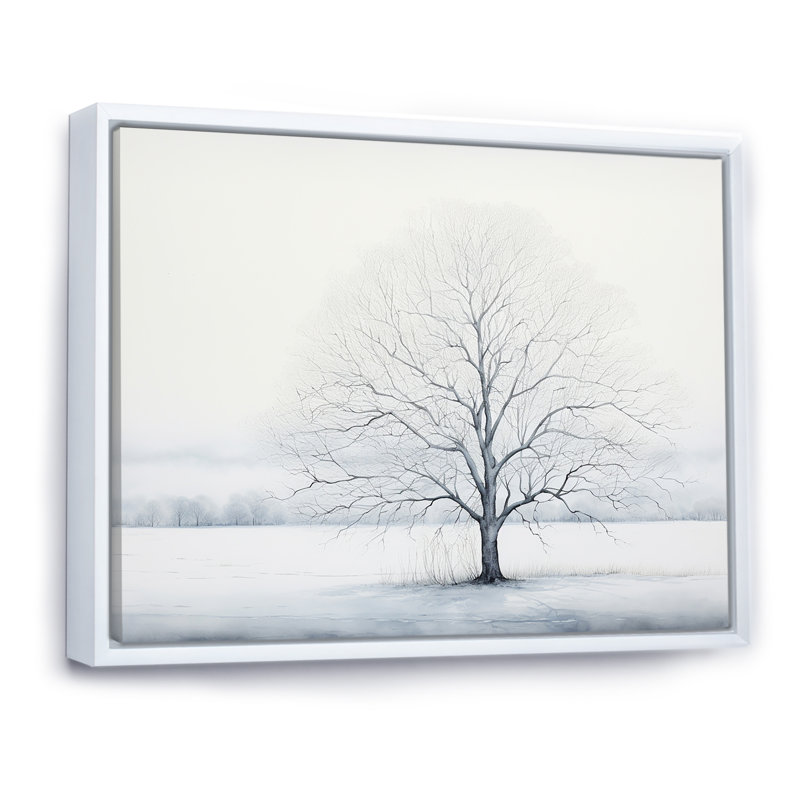 Winters Tree Minimalisme II, Cadre flottant blanc, H 12 po x l 20 po x P 1 po