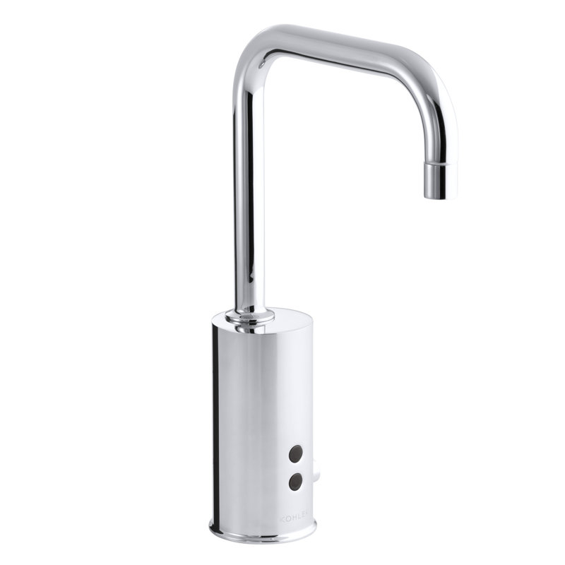 Gooseneck Single-Hole Sculpted Ac-Powered Commercial Faucet with Insight Technology and Temperature Mixer, Polished Chrome