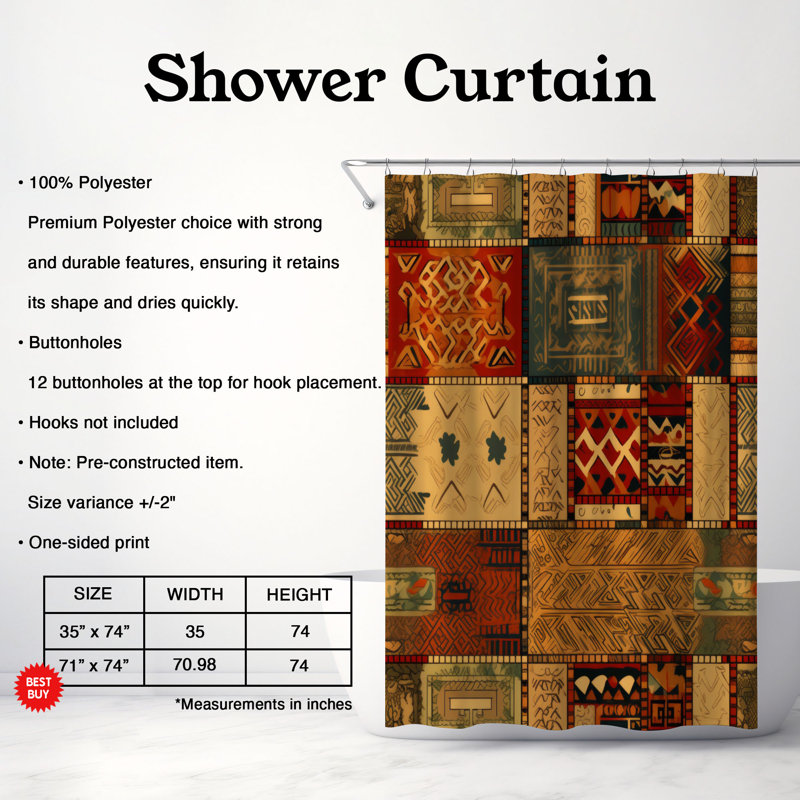 Rideau de douche Premium, H 74 po x l 71 po
