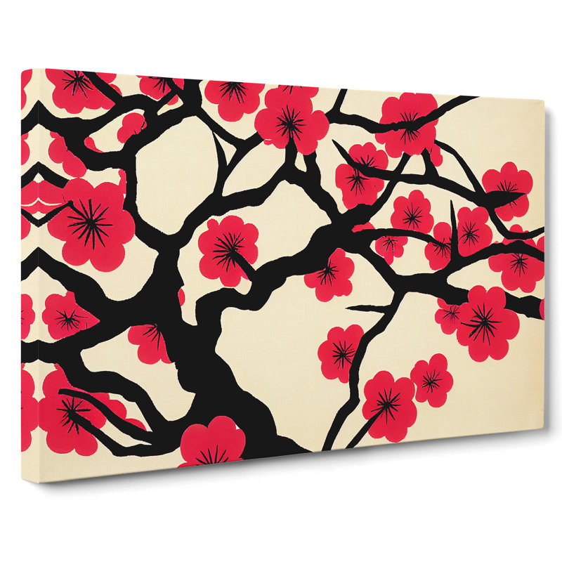 Eye Catching Cherry Blossom Tree Flowers - Wrapped Canvas Painting, 35cm H x 50cm W x 3cm D