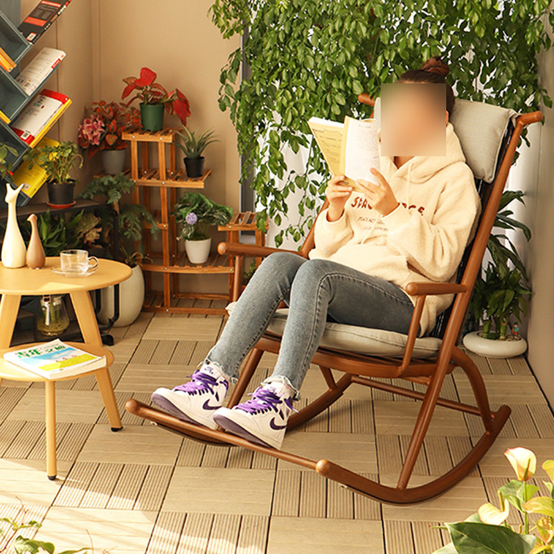 Chaise berçante ergonomique Delanei, Brun