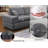 Upholstered Chenille Modular U-sectional Sofa Double Chaise, Two Oversized Ottomans-1163082876