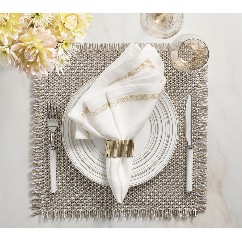 Fringe Placemat in Gold/Silver