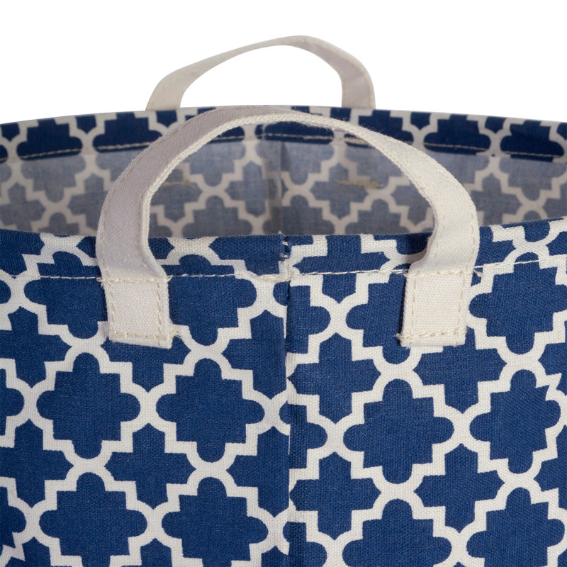 Sedgwick Fabric Laundry Hamper with Handles, Nautical Blue