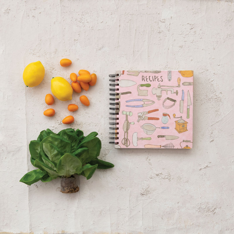 Multicolore, journal de recettes carrées à spirale, Dire rose