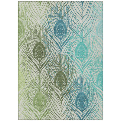 Machine Washable Indoor/Outdoor Houtz ACN2273 Floral Rug