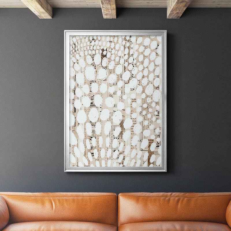 Motif rétro I, reproduction encadrée de qualité supérieure - prête à être accrochée, H 42,5 po x l 30,5 po x P 1 po, Argent