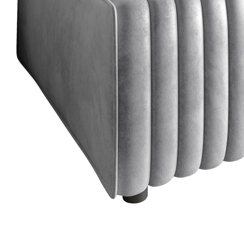 Chaise en velours gris argenté, Gris argenté