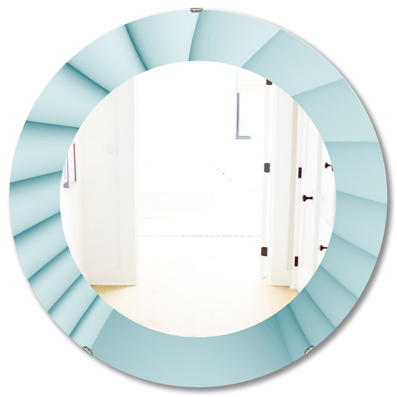 Vagues bleu clair 1 - Miroir moderne, H 31,5 po x l po