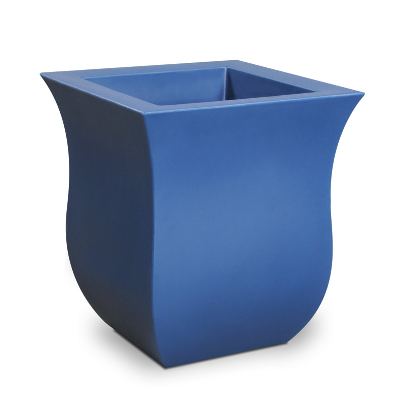 Clywd 16"x16" Square Resin Planter, Neptune Blue