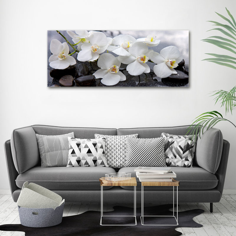 Orchid - No Frame Print on Glass, 50cm H x 125cm W x 2cm D, Canvas