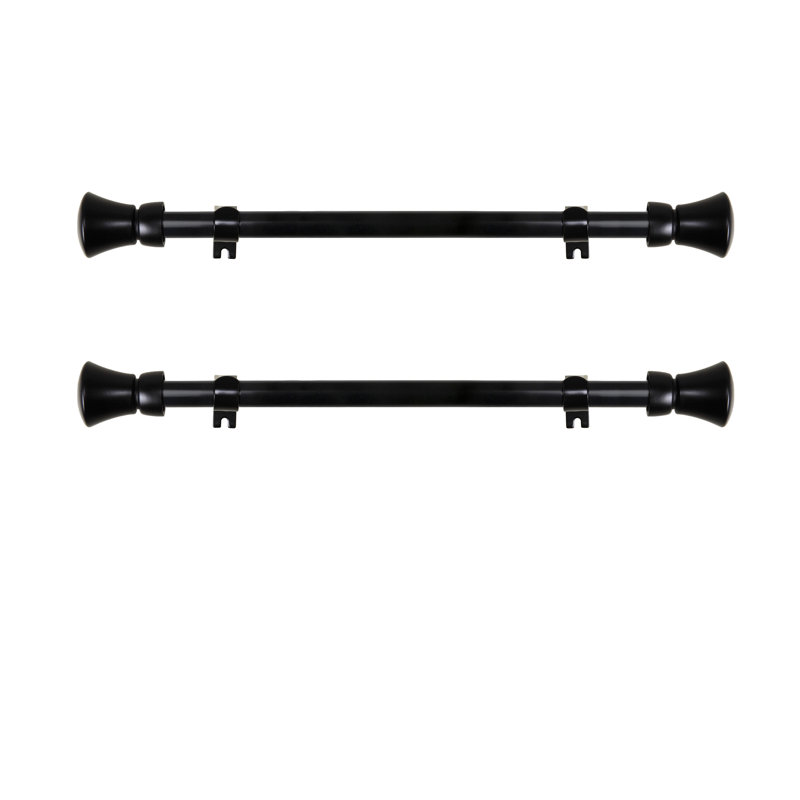 Tringle à rideaux simple réglable 12 "à 20" 0,63 ", Noir