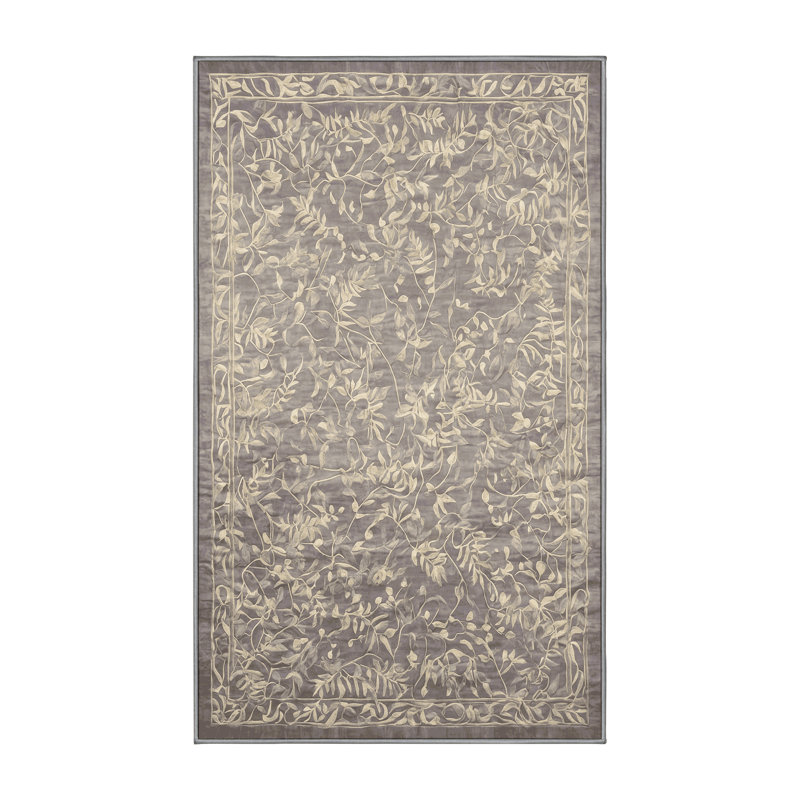 Machine Washable Gray Area Rug, Rectangle 8' x 12'