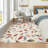 5x7 Washable Modern Botanical Rug Non-Slip Low Pile Leaf Pattern Foldable Stain Resistant Indoor Carpet Dining Room Red-74510146