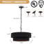 Luminaire suspendu en rotin noir tissé à la main 20 po Boho-2026485980-2026485979