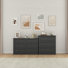 Ensemble de chambre à coucher 2 pièces: commode à 6 tiroirs et commode à 3 tiroirs (ensemble de 2)