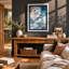 Lion In Winter Light Modern - Print-136675544-136675545