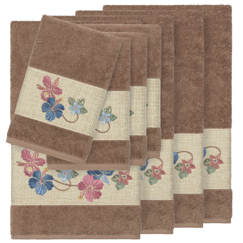 Caroline 8 Piece Turkish Cotton Towel Set, Latte
