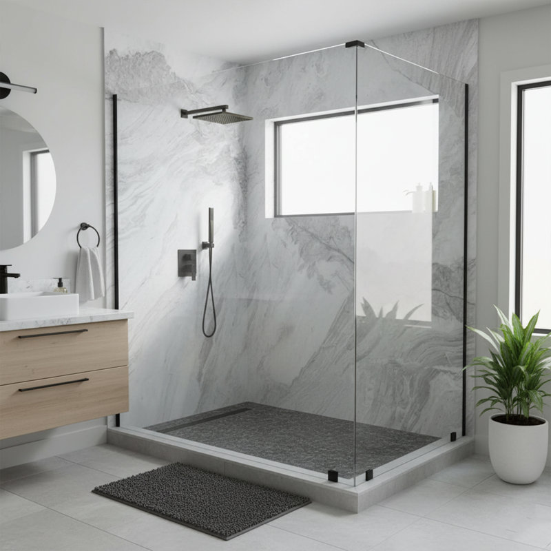 Arbescato Polished Shower Wall System (5-Piece)