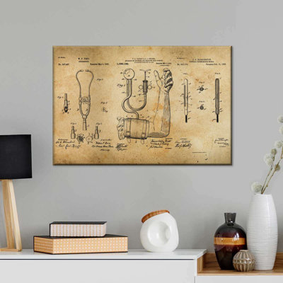 «Médical et dentaires bleus», Compilation de brevet, reproduction sur toile