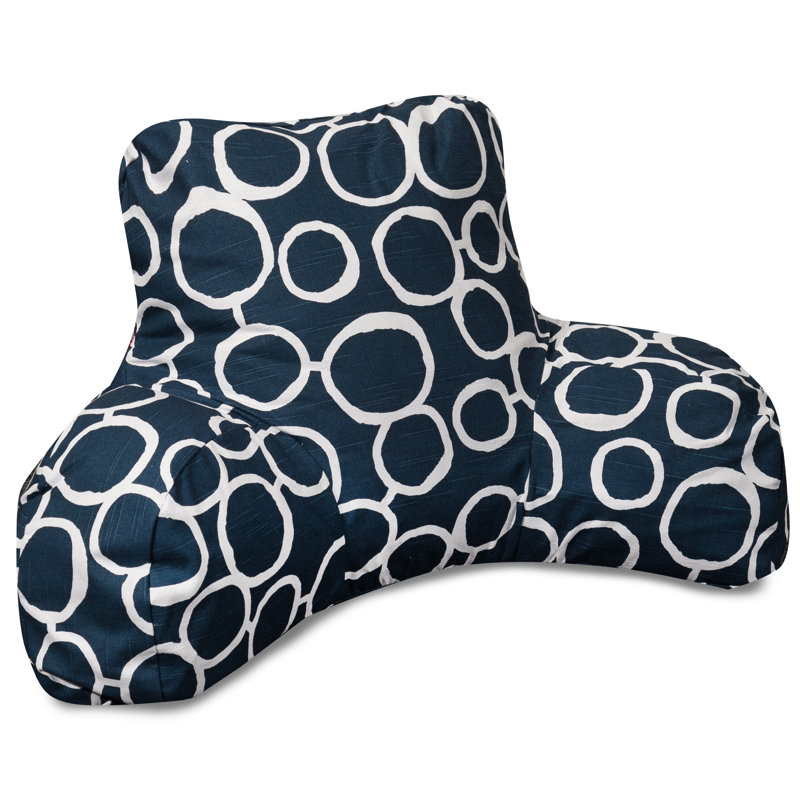 Fusion Cotton Geometric Backrest Pillow, Navy