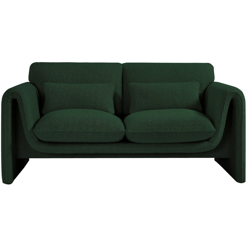 Causeuse 64 po, Tissu bouclé vert