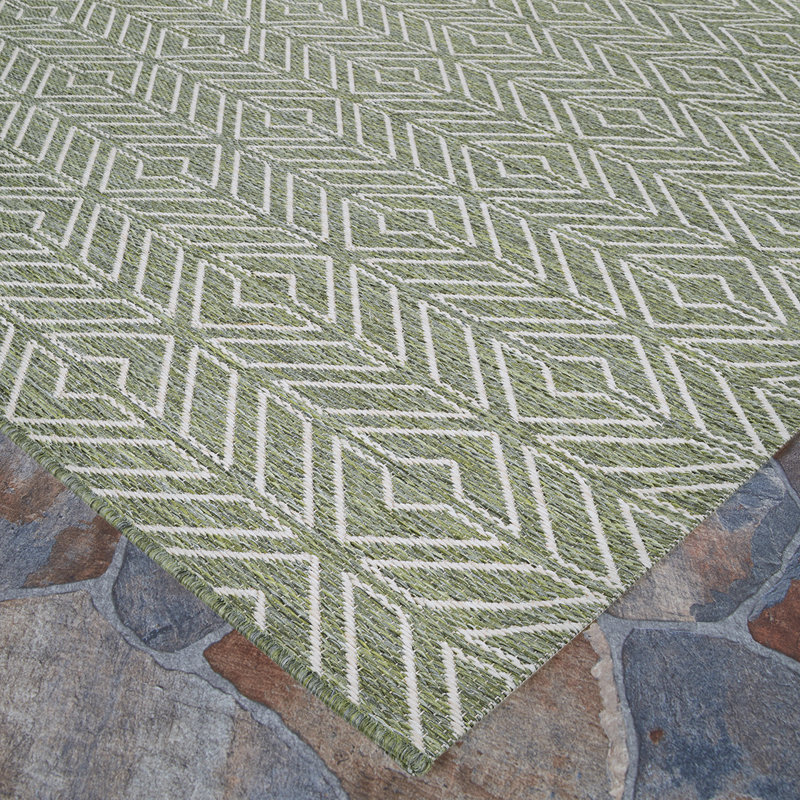 Tapis intérieur / extérieur vert Aalaysia, Rectangle 2 pi x 3 pi 7 po