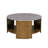 Round Mixed Material Coffee Table With Shelf