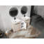 De meuble-lavabo autoportant en céramique avec lavabo en céramique à double rangement et à fermeture en douceur