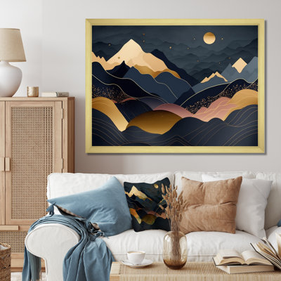 Nashaun Gold Minimalist Mountains I - Minimalism Wall Art