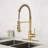 Pull Down Sprayer Spring Kitchen Sink Faucet