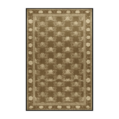 Machine Washable Art Deco Brown Area Rug