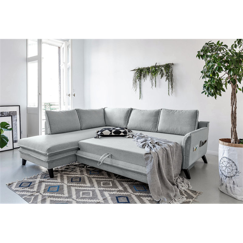 Charming Charlie Corner Sofa, Light Grey, Left Hand Facing